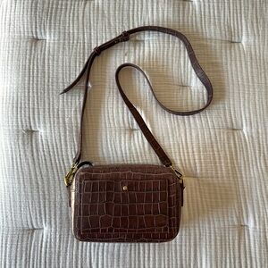 Madewell: The Transport Camera Bag - Croc Embossed Leather